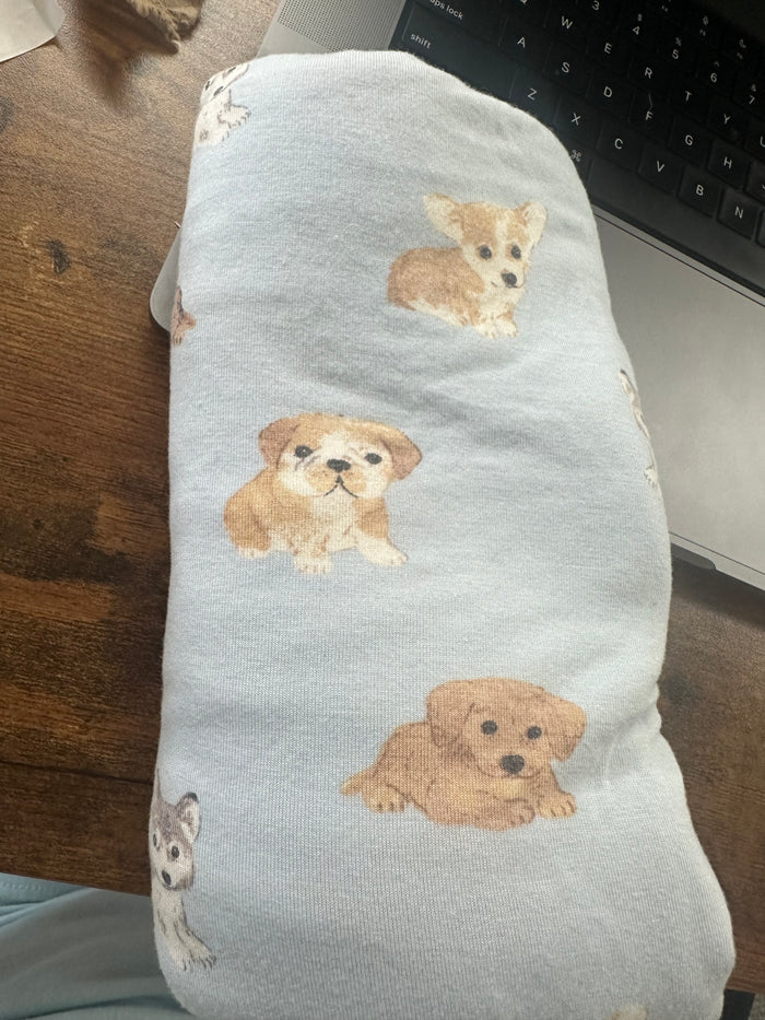 Blue Swaddle Blanket with Dogs (001)