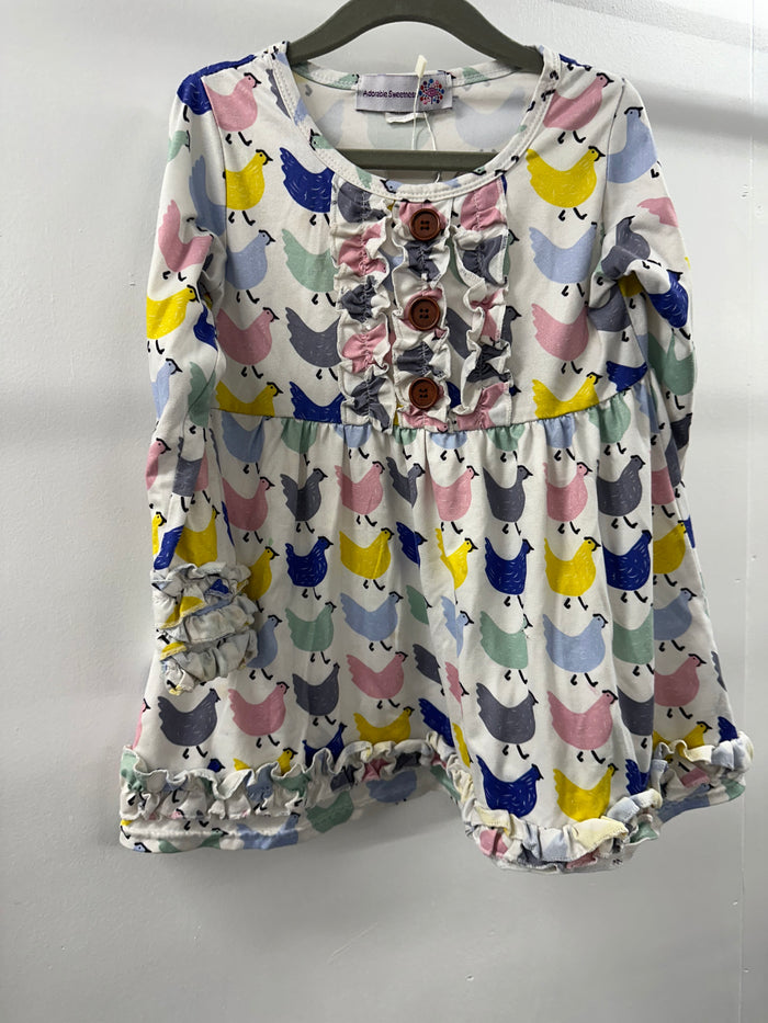 Adorable Sweetness Chicken Dress  4T   (004)