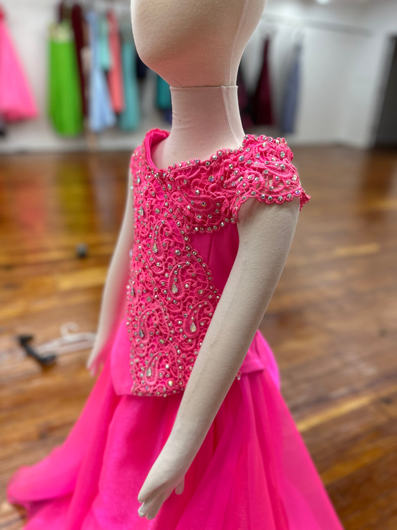 Girls Hot Pink Gown - Size 5