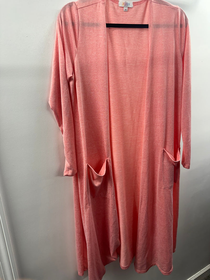 Lularoe Pink Long Cardigan  Medium    (001)