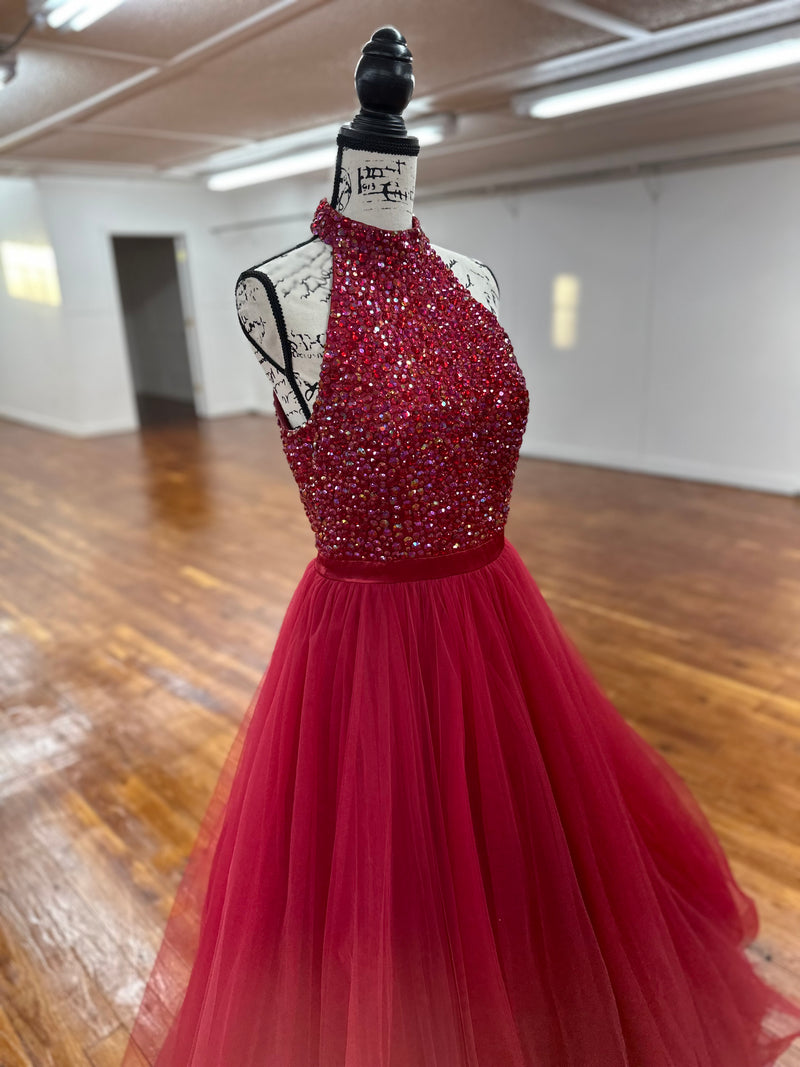 Sherri Hill Red Glitz Ballgown - Size 10