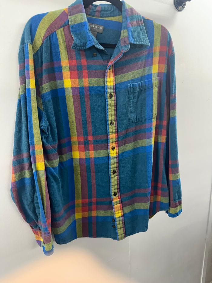 Colorful Plaid Flannel    Large    (001)