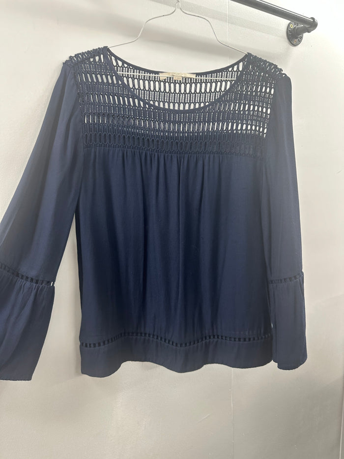 Loft Navy Detailed Top  Small  (020)