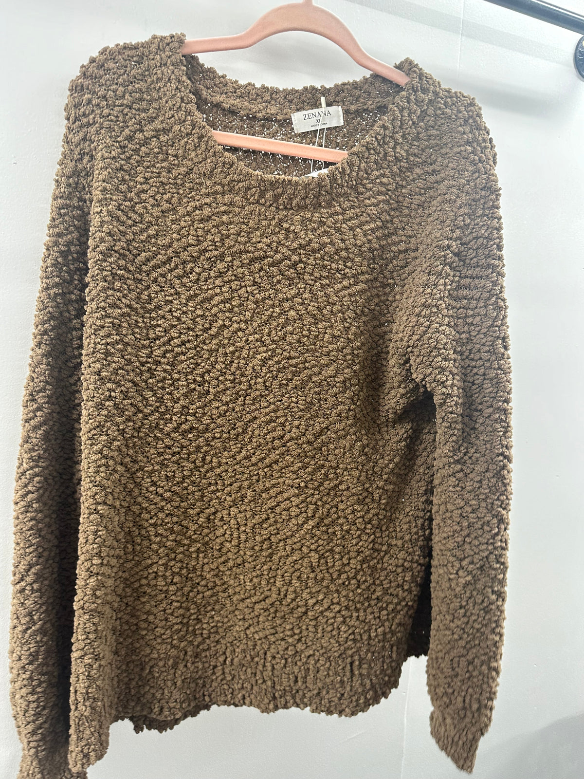 Zenana Brown Sweater  XL  (001)