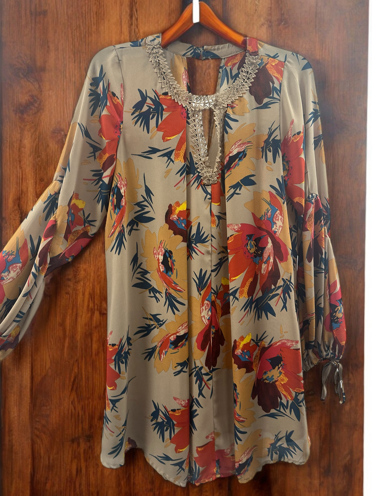 Fall Color Floral Blouse/Dress  Small  (020)