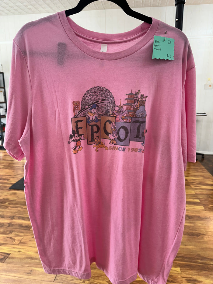 Pink Epcot T-shirt - 2X.  (001)