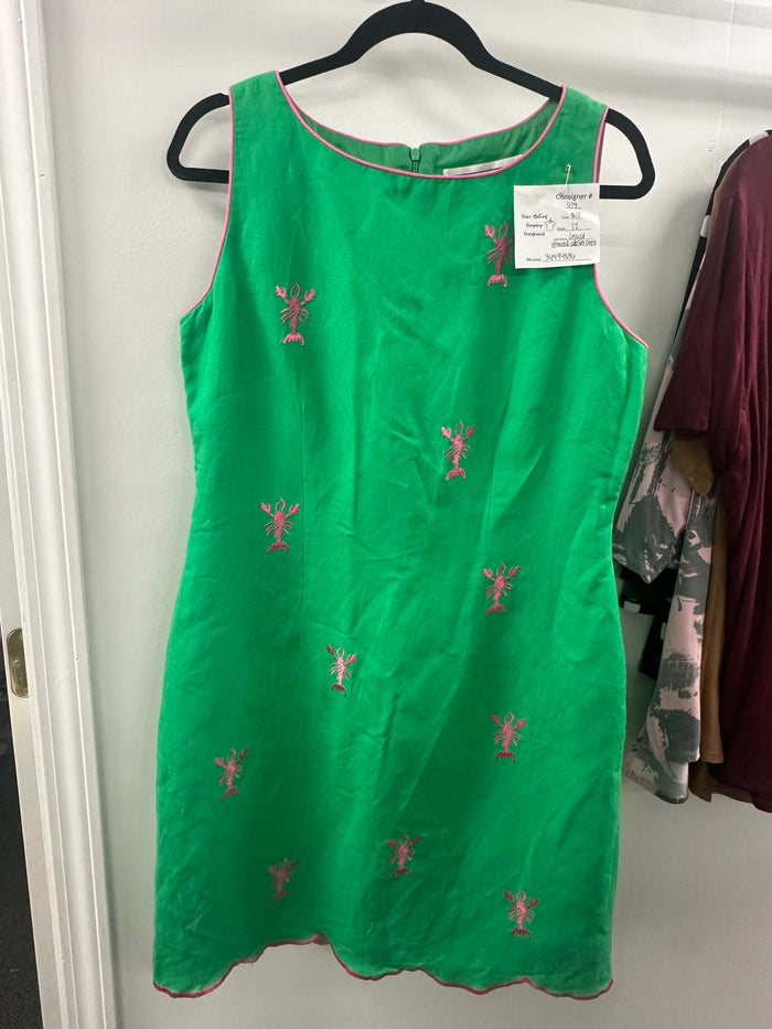 Jessica Howard Green Lobster Dress         Size 12        (014)