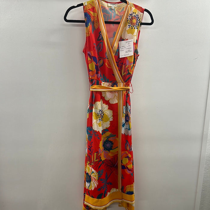 Umgee Orange Floral Dress       Medium         (011)