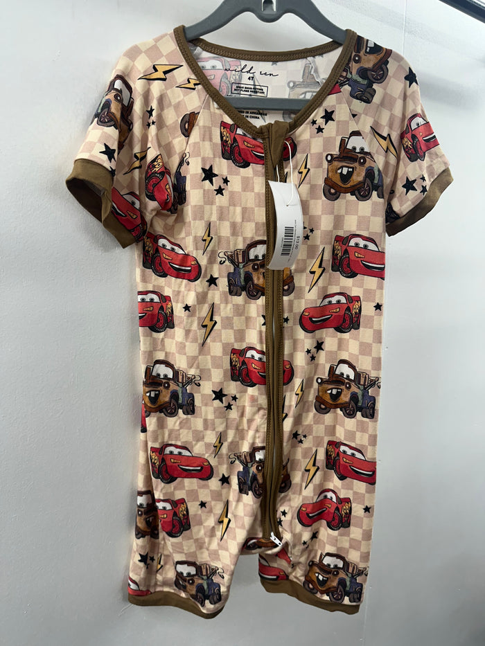 Wild Zen Bamboo Cars Romper PJS 4T  (001)