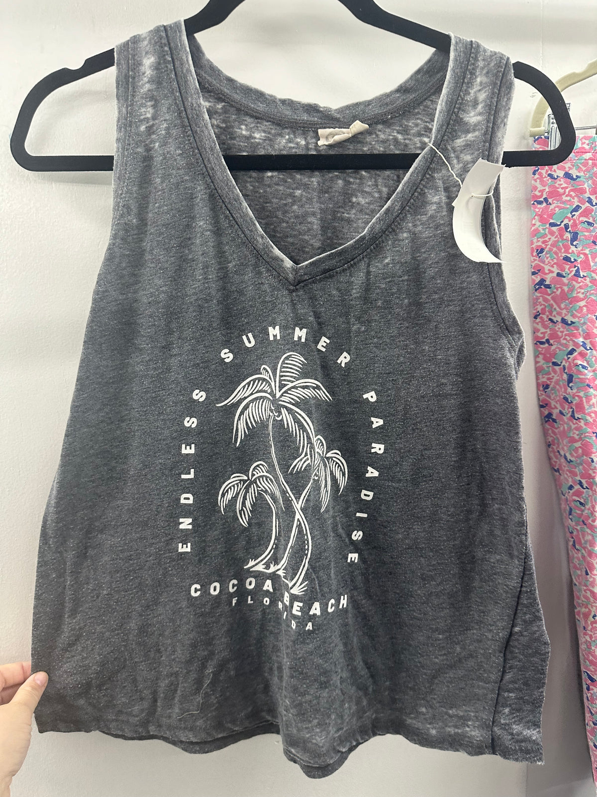 Summer Paradise Grey Tank    Medium.  (018)