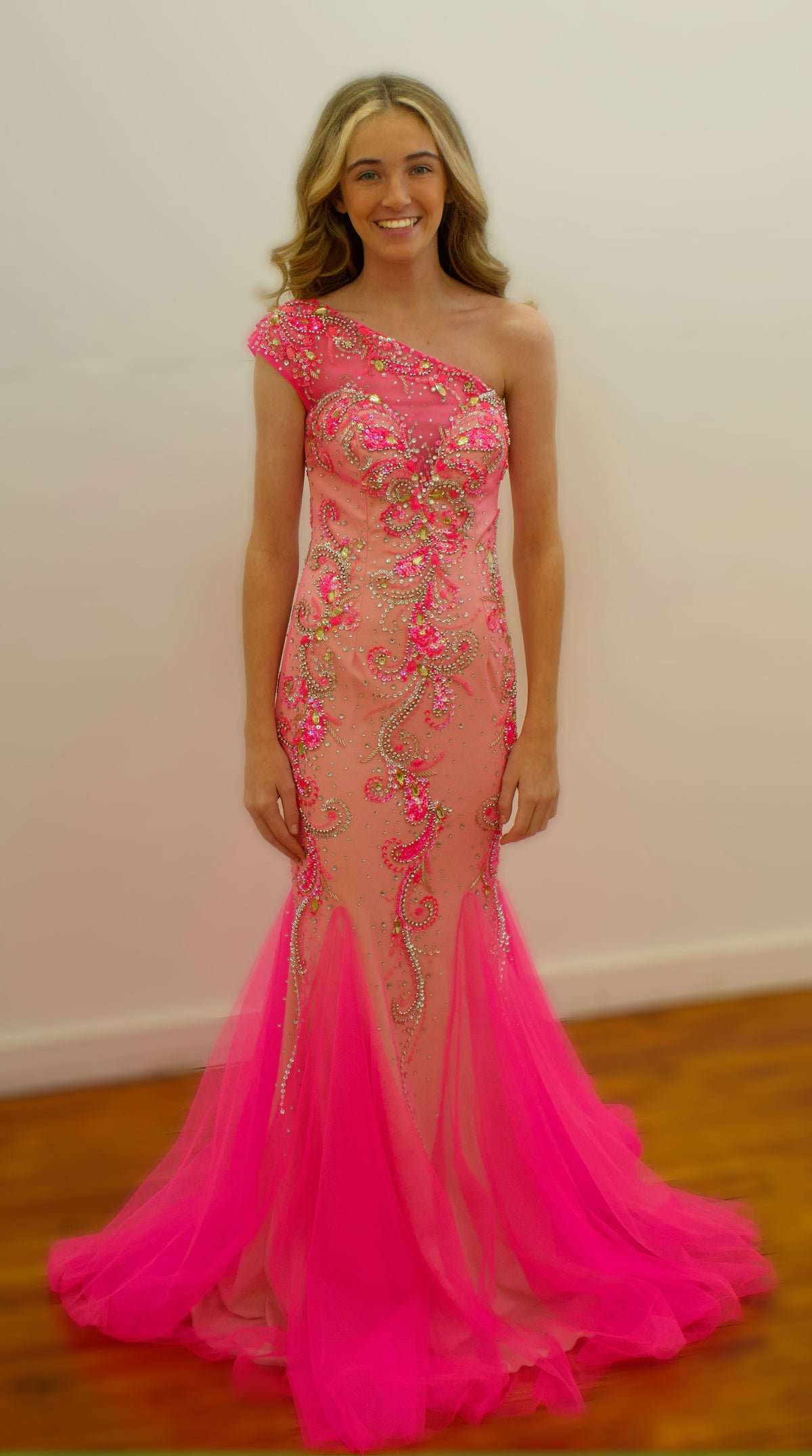 Envious Couture Hot Pink Mermaid Gown - Size 2