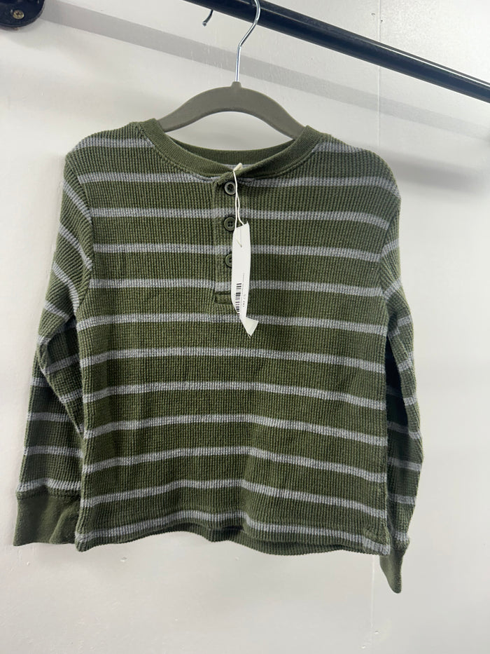 Green Striped Longsleeve  3T  (001)