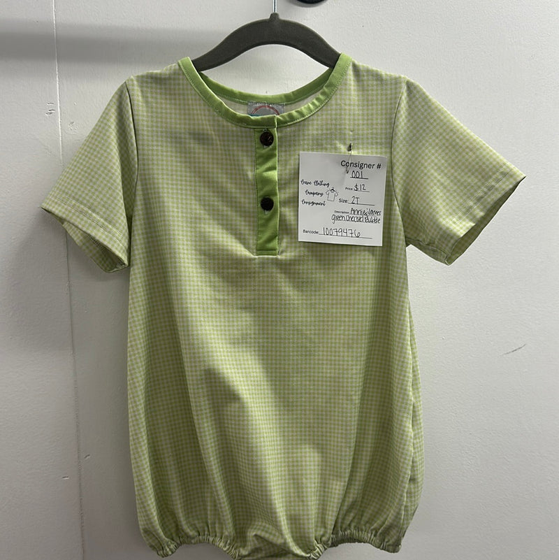 Annie&James Green Checked Bubble         2T     (001)