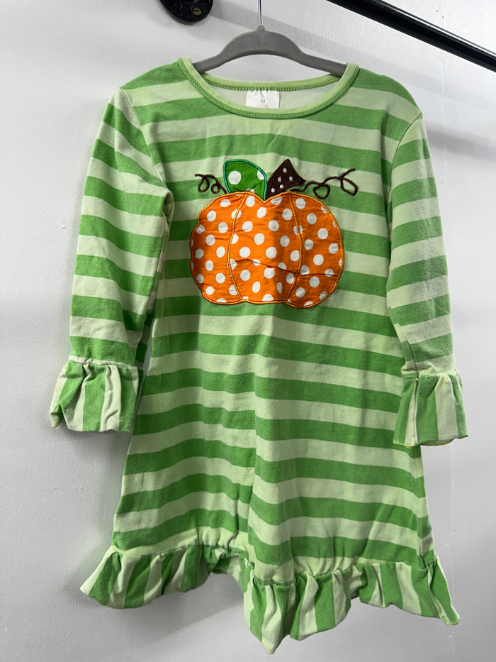 Pumpkin Stripe Dress    3T    (004)