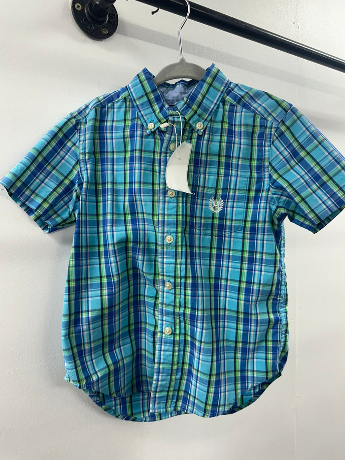 Chaps Blue Button Up   4T    (021)