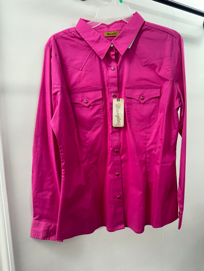 Womens Pink Wrangler PearlSnap