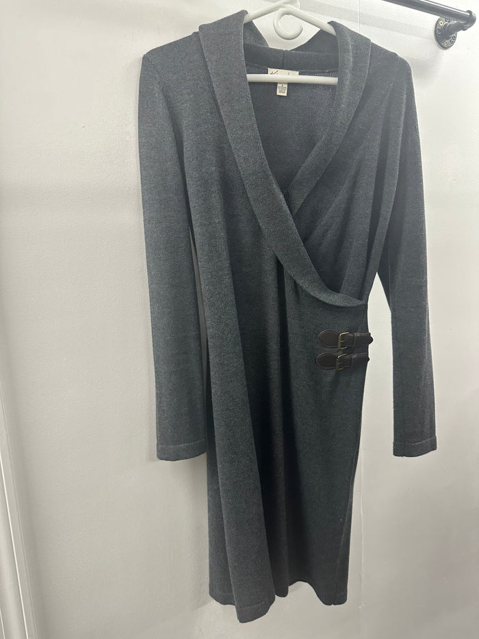 Kim Rogers Gray Sweater Dress  Small  (020)