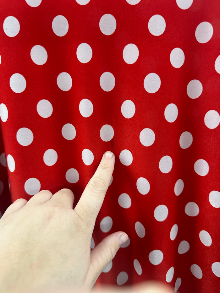 Red Polka Dot Top with Ruffle  XL-2X   (001)