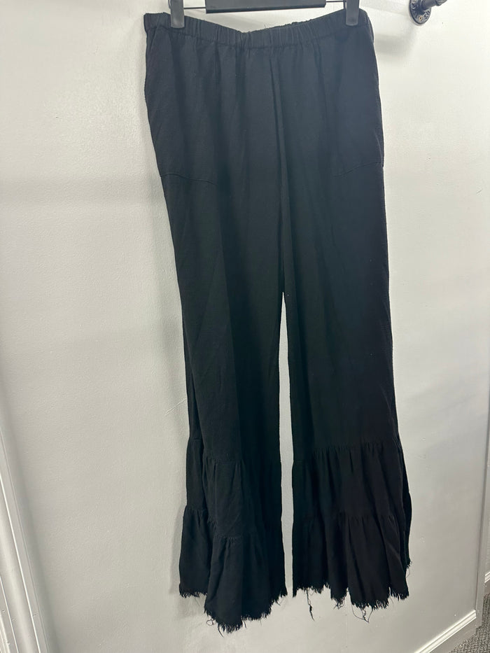 Umgee Black Fringe Pants  XL  (001)