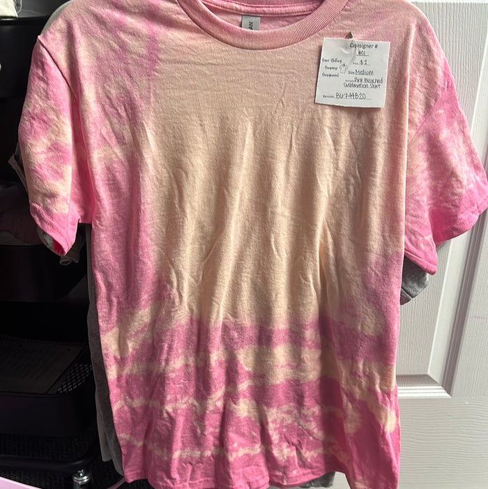 Pink Blank Bleached Sublimation Shirt         Medium        (001)