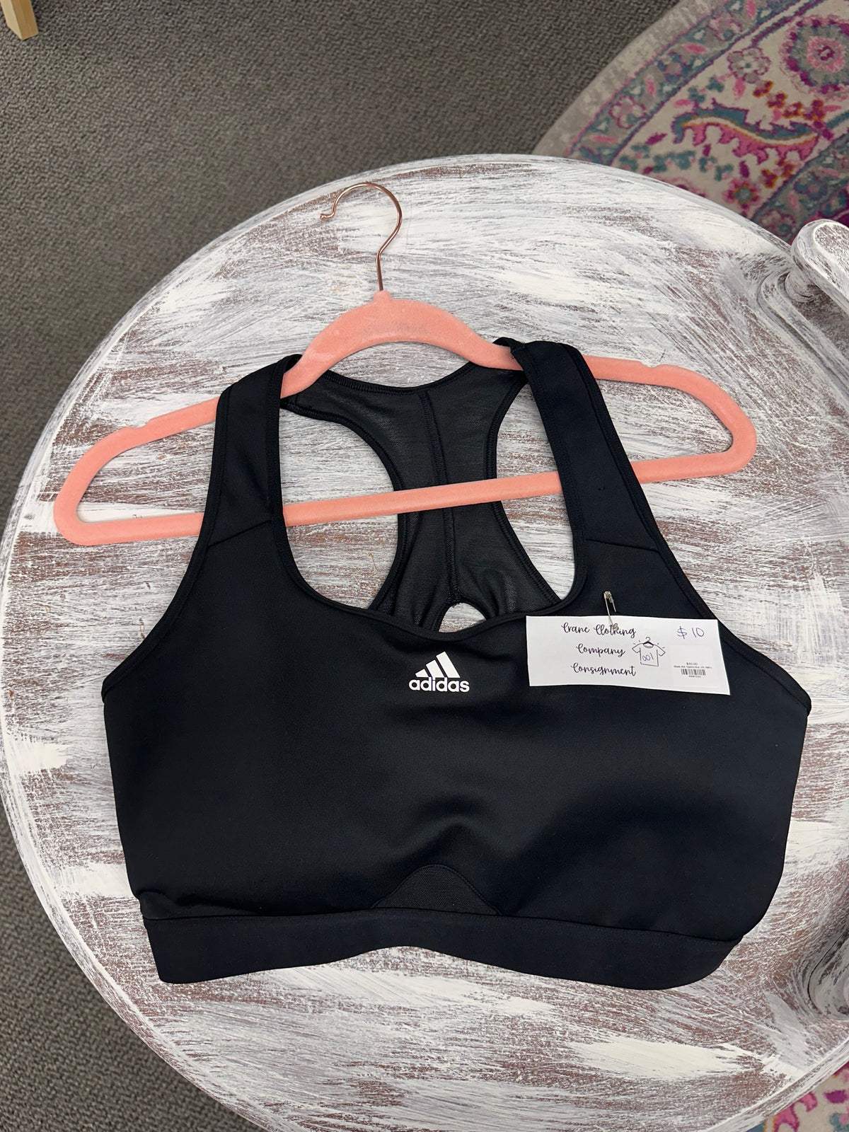 Black Adi. Sports Bra  2X. (001)