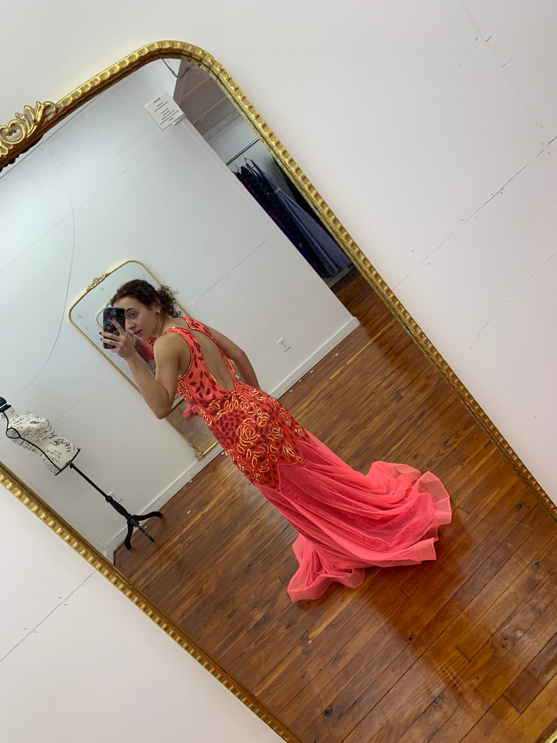 New Primavera Orange Flame Gown - SIze 0