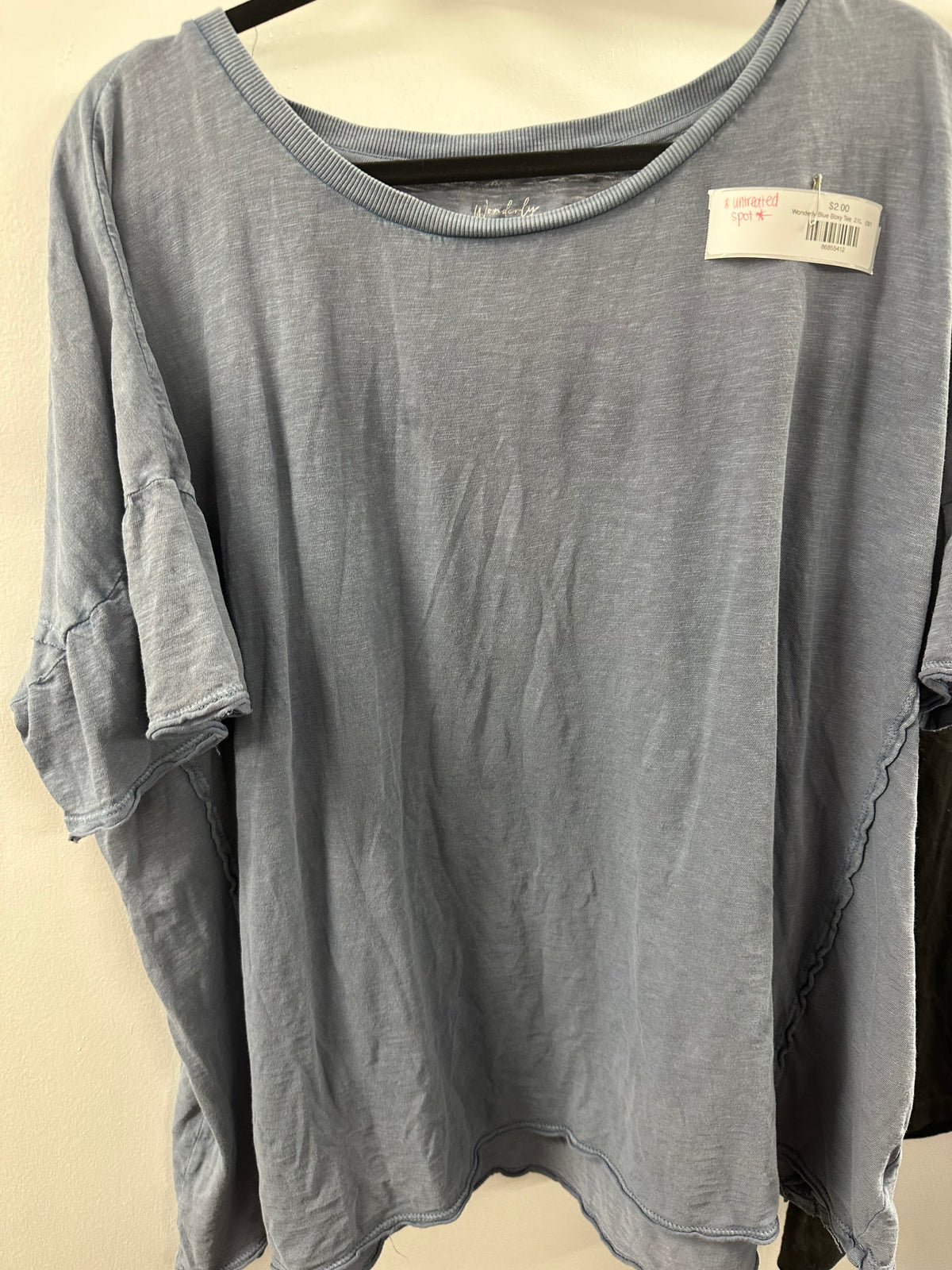 Wonderly Blue Boxy Tee  2XL   (001)