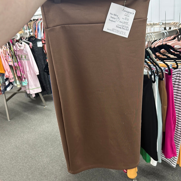 Got Style Brown Pencil Skirt     Large     (001)