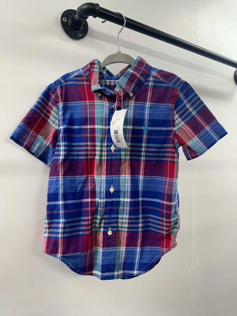 Ralph Lauren Plaid Button Up  3T   (021)