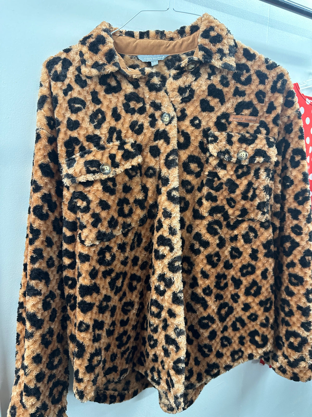 Simply Southern Leopard Shacket     Large    (001)