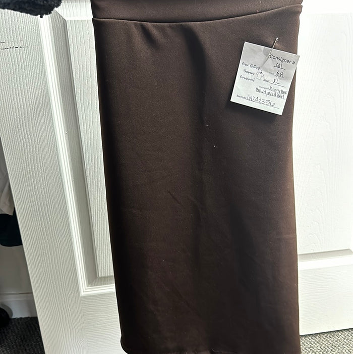 Johnny Dark Brown Pencil Skirt   XL    (001)