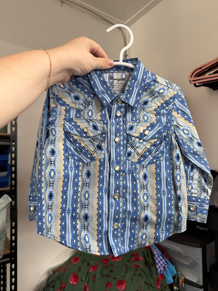 Brand New Wrangler Pearl Snap Shirt     18 Months    (001)