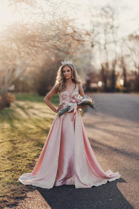 Annylee Rose Gold Gown with Cape - Size Small