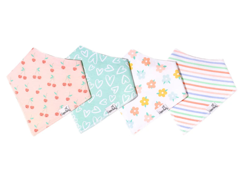 Copper Pearl Cheery Bandana Bib Set (4-Pack)