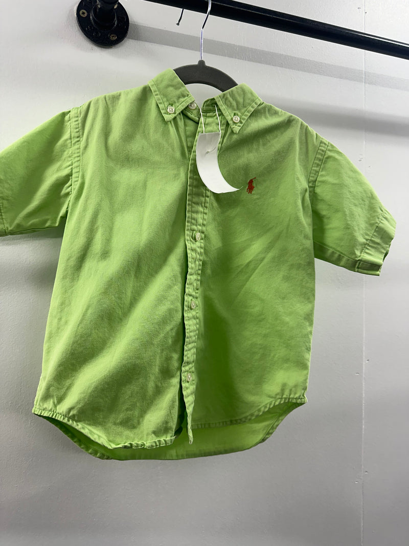 Ralph Lauren Lime Green Button Up   3T  (021)