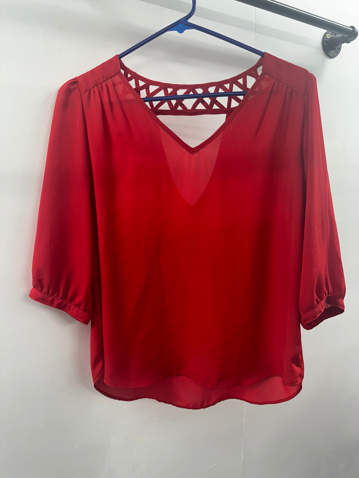 A.Byer Red Simple Blouse  Medium   (020)