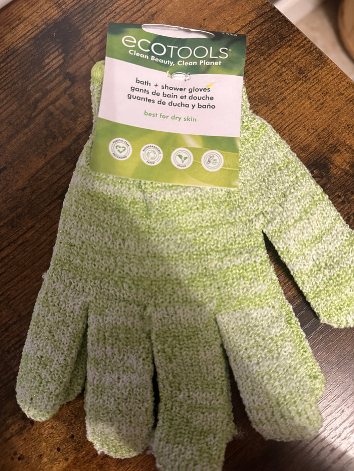 NWT EcoTools Green Bath + Shower Gloves  (001)