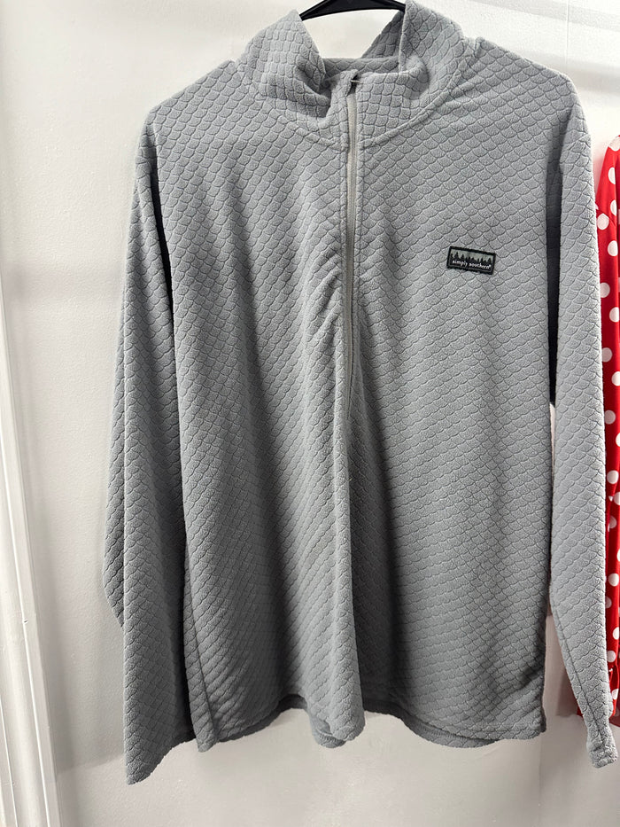 Simply Southern Gray Half Zip   XL   (001)