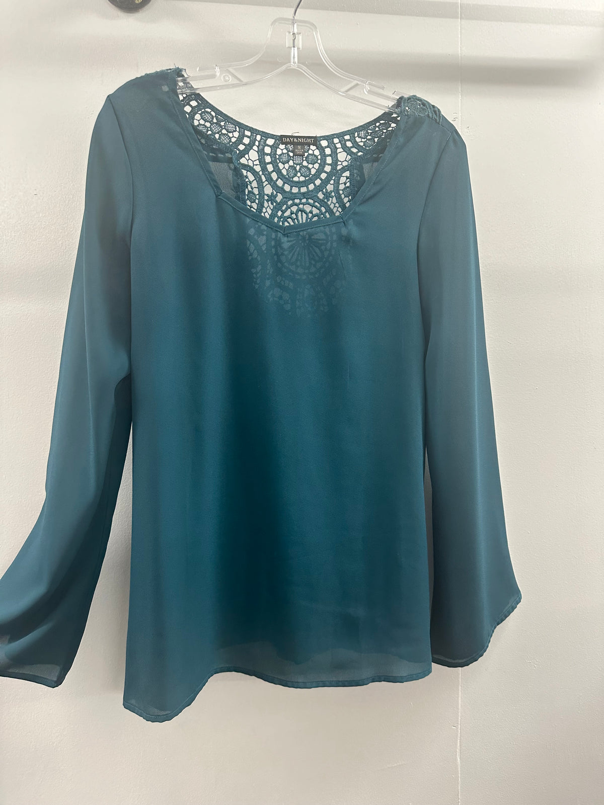 Day&Night Blue Embroidered Back Blouse  Medium  (020)