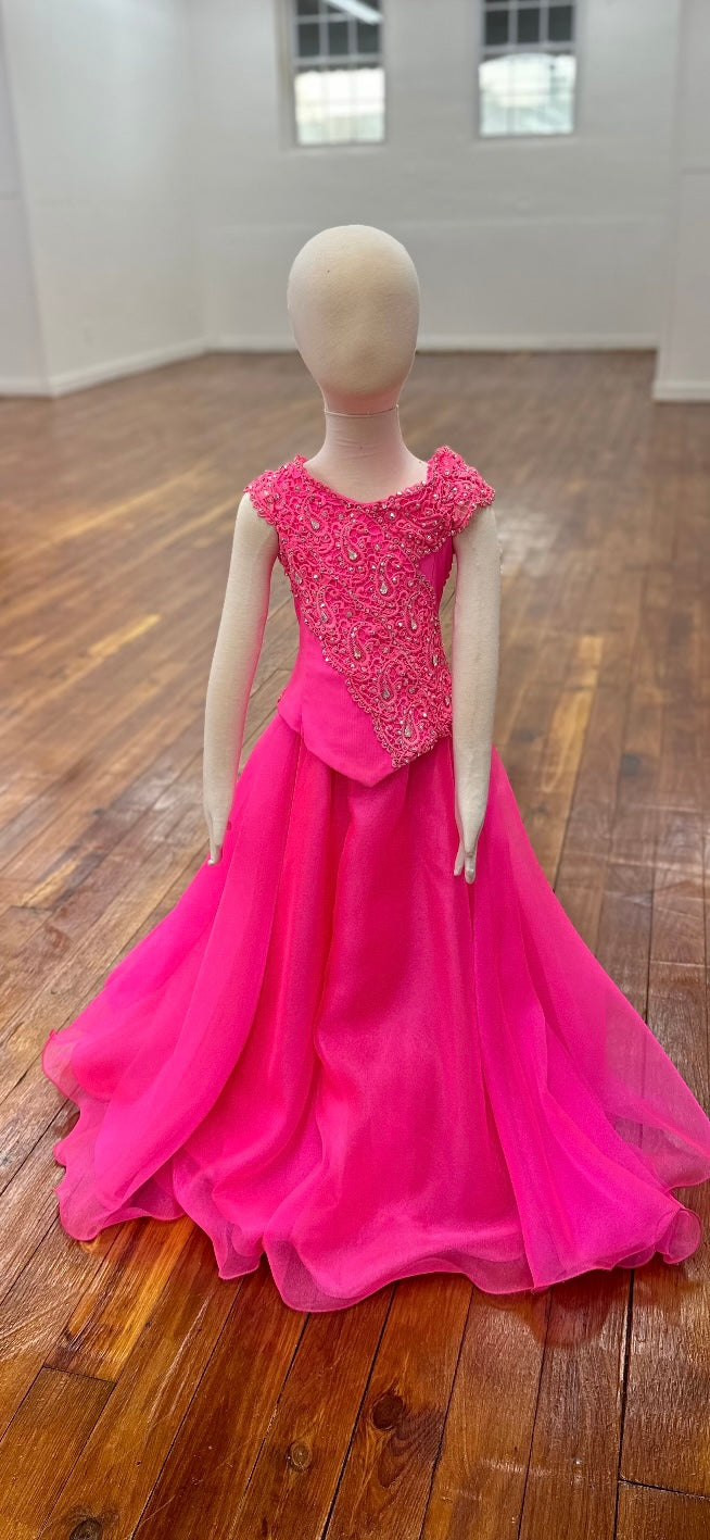 Girls Hot Pink Gown - Size 5