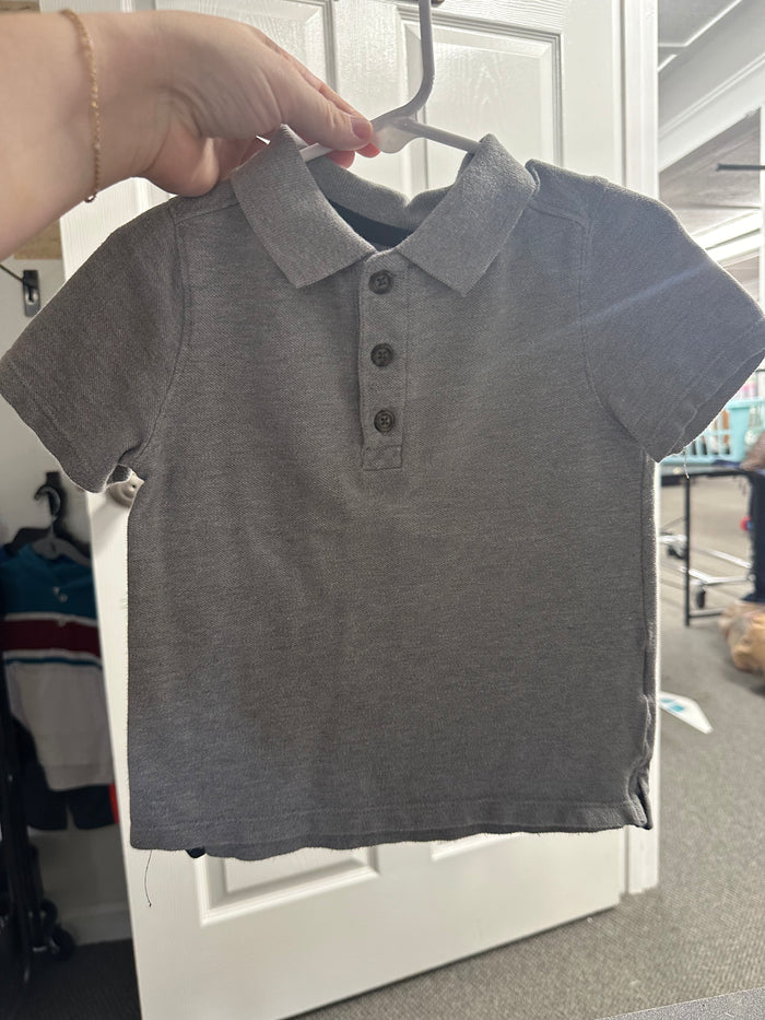 Boys Gray Polo Shirt    2T     (001)