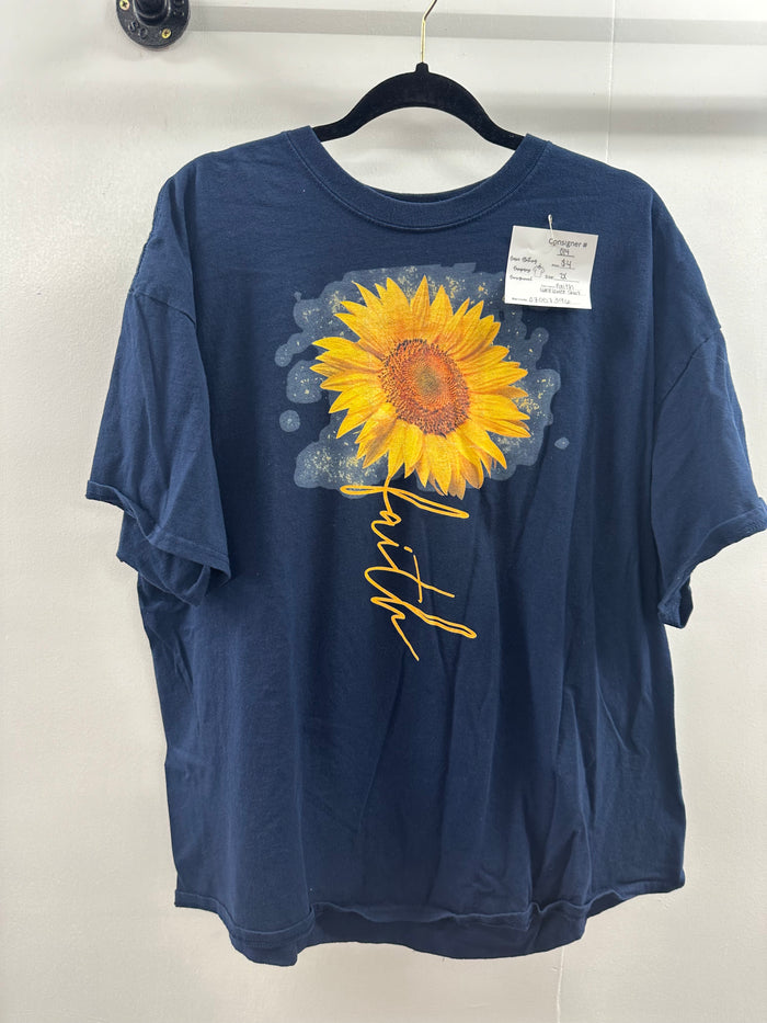 Faith Sunflower Tshirt    2X      (014)