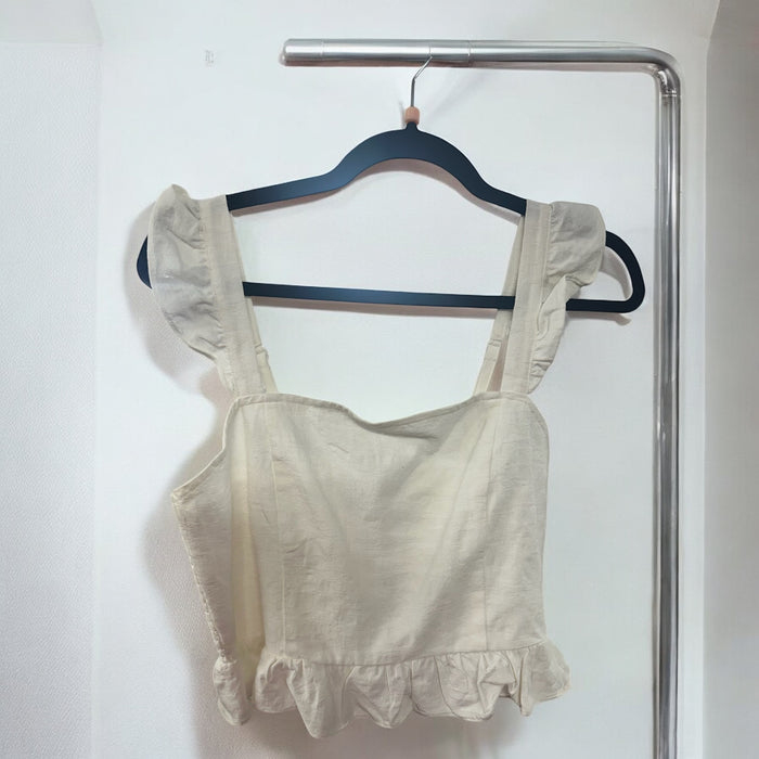 NWT Do+Be White Crop Top - Large.  (009)