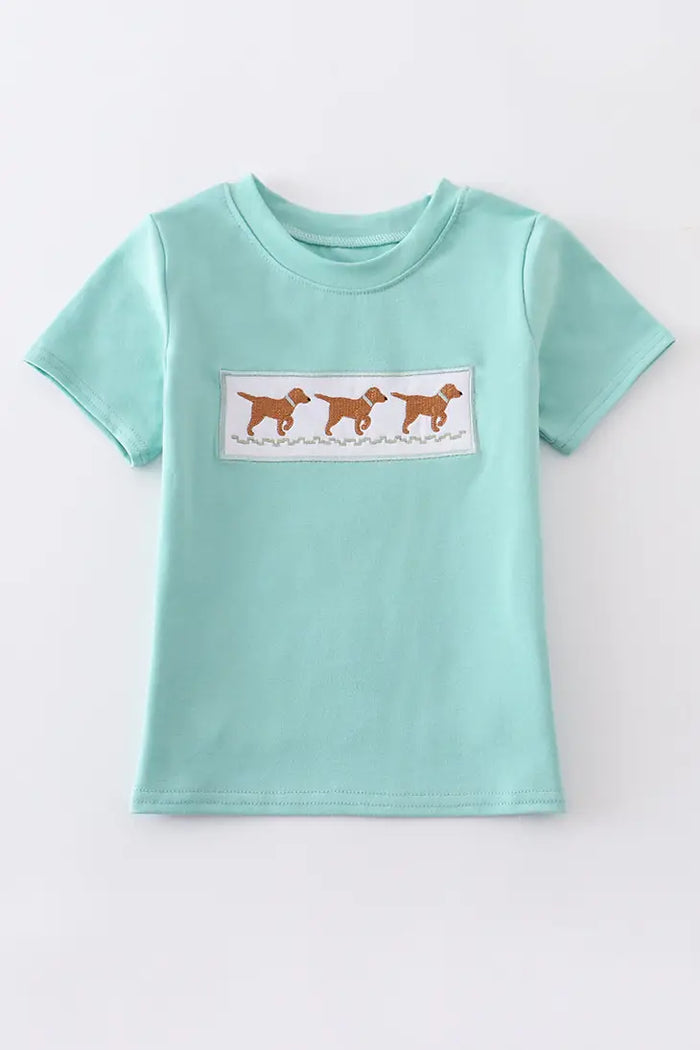 Three Dogs Embroidery Top