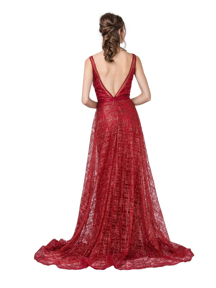 New Anny Lee Burgundy Glitter Formal Gown - Size XS