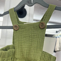 0-3 Months Olive Overall Dress