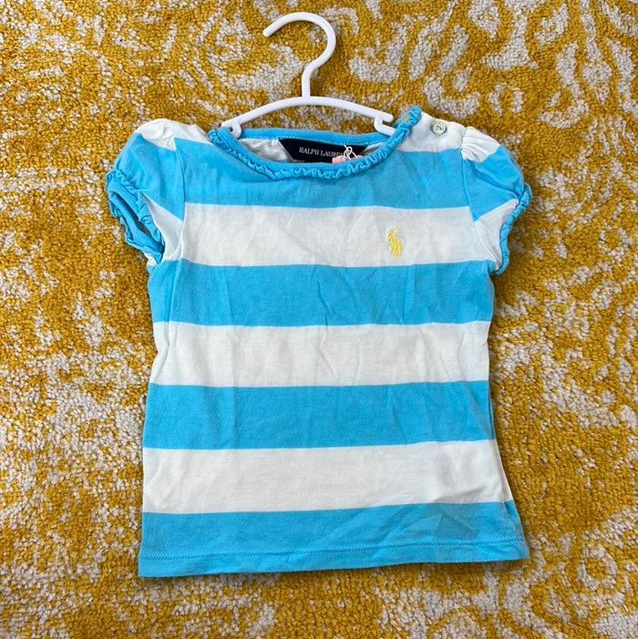 18 Month RL Stripe Shirt with Ruffle Sleeve