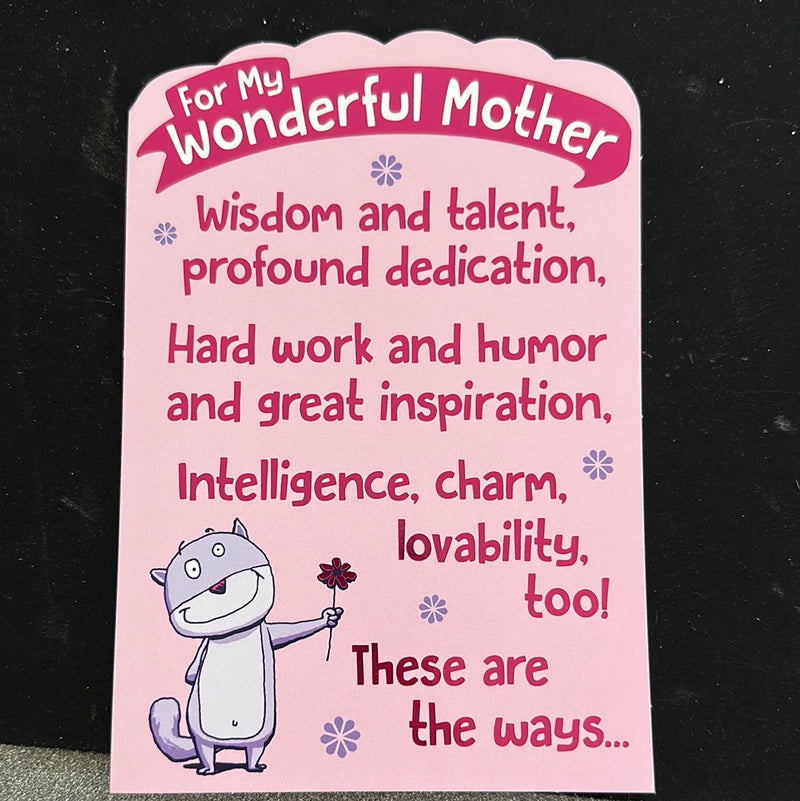 Mothers Day Card - Wonderful Mother