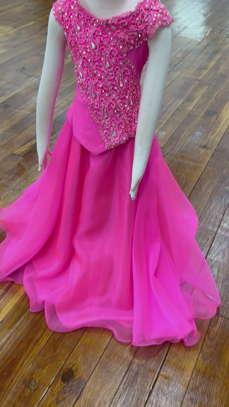 Girls Hot Pink Gown - Size 5