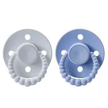 White & Baby Blue 2 Pack Pacifiers